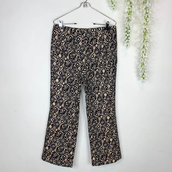 FREE PEOPLE brocade straight leg pants gold metallic whimsigoth regency 2859 - Picture 1 of 8